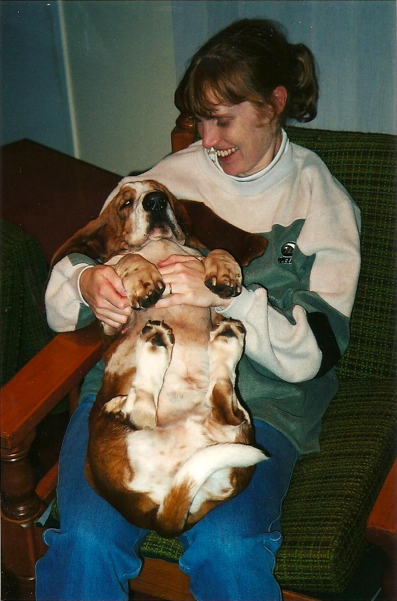 Nadine cuddles with FInlay